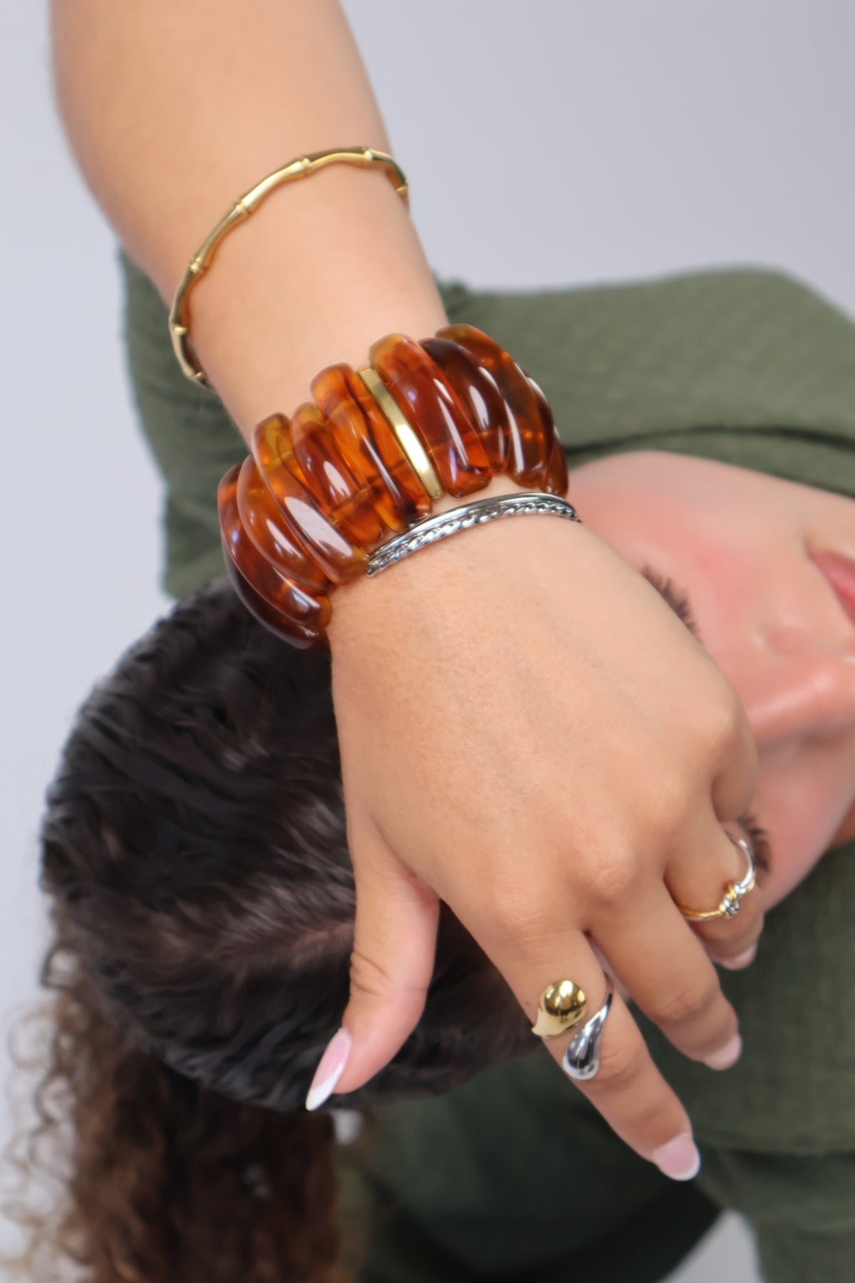 Pulseira Castanho e Dourado