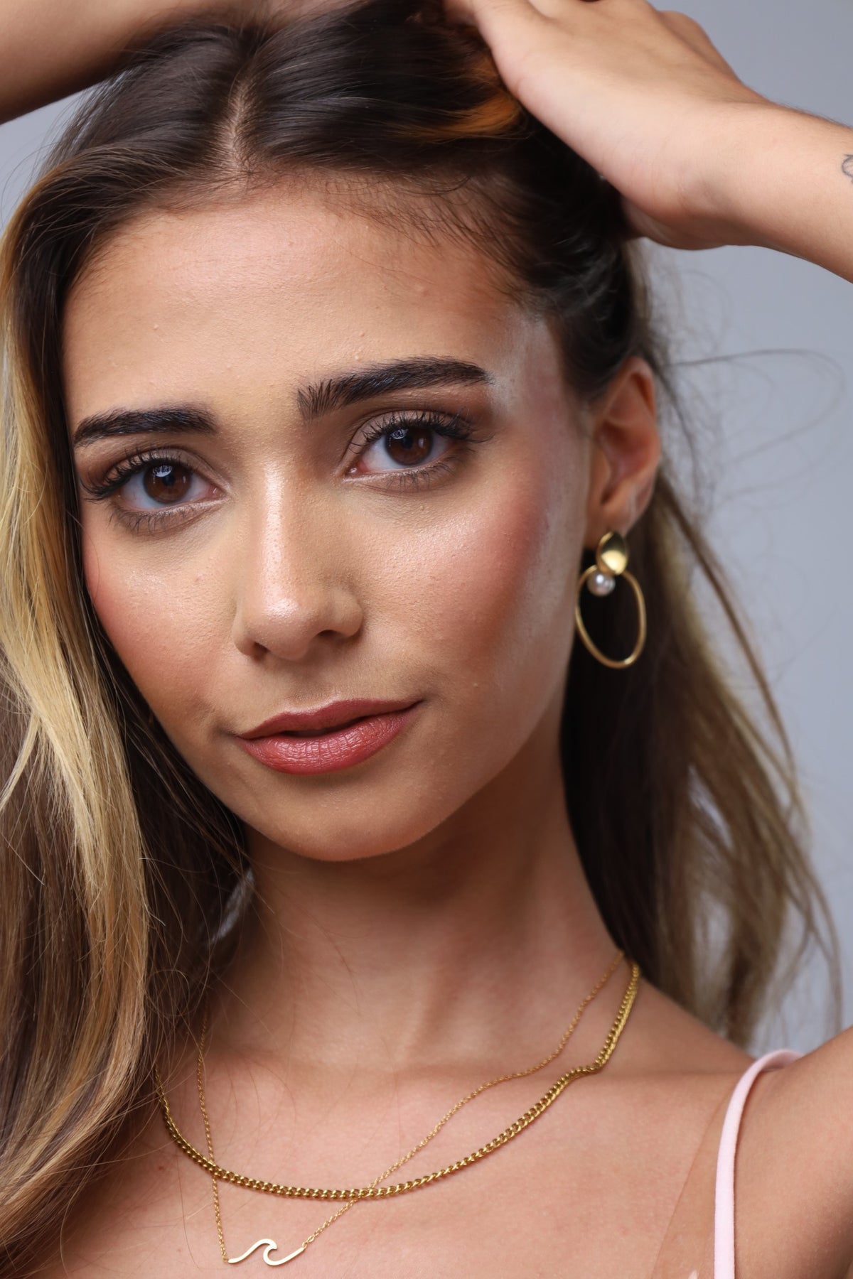 Colar Onda Aço Inoxidável Dourado