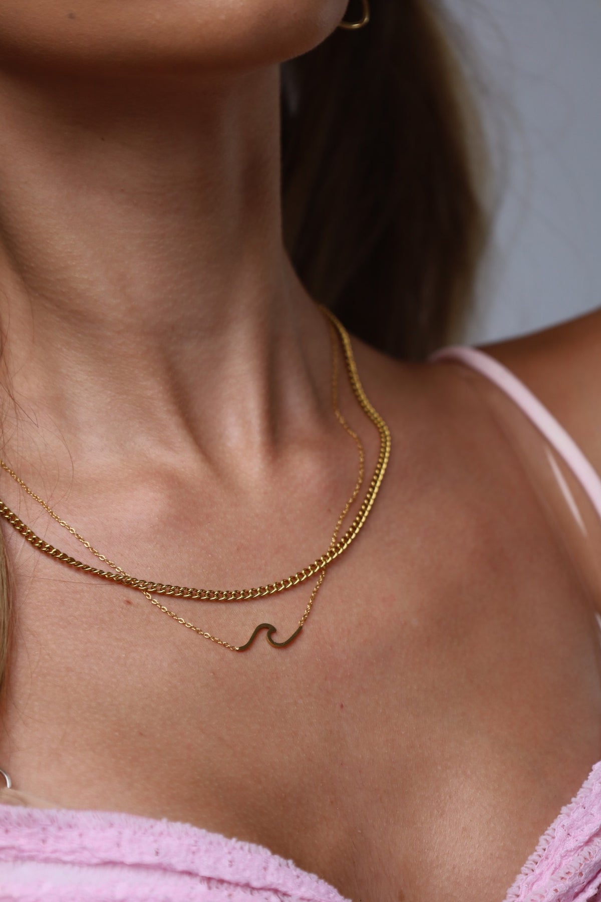 Colar Aço Inoxidável Dourado Simples