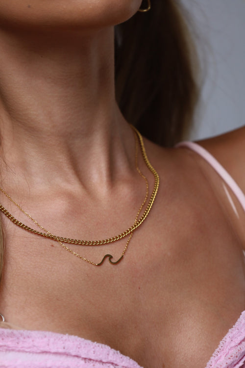 Colar Aço Inoxidável Dourado Simples
