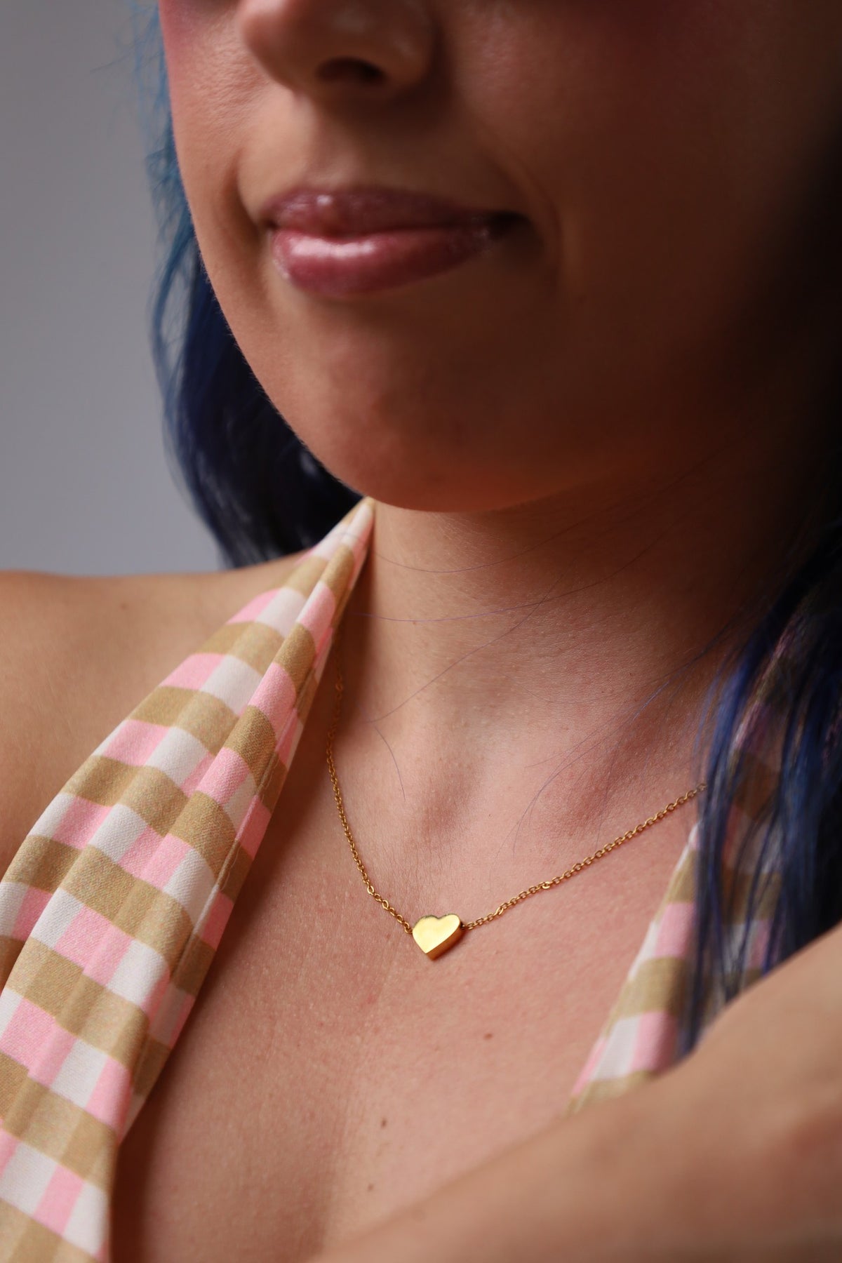 Colar Coração Aço Inoxidável Dourado