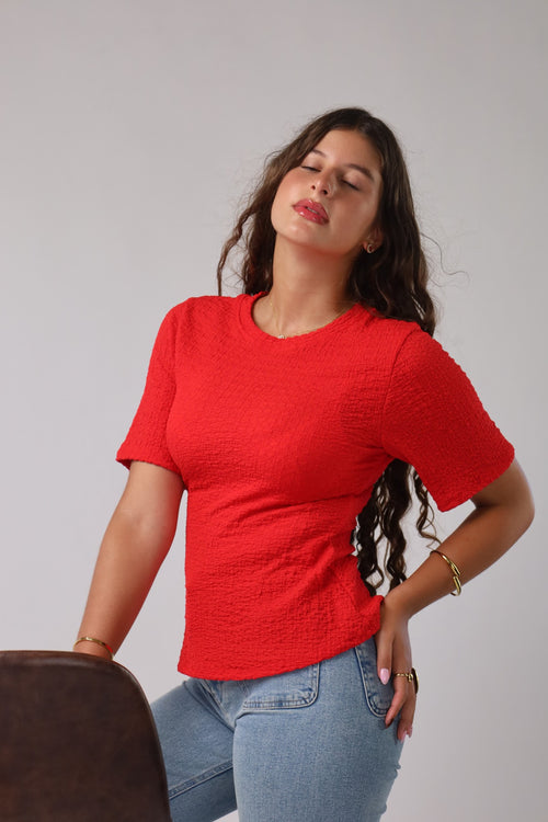 Tshirt Vermelha com Textura