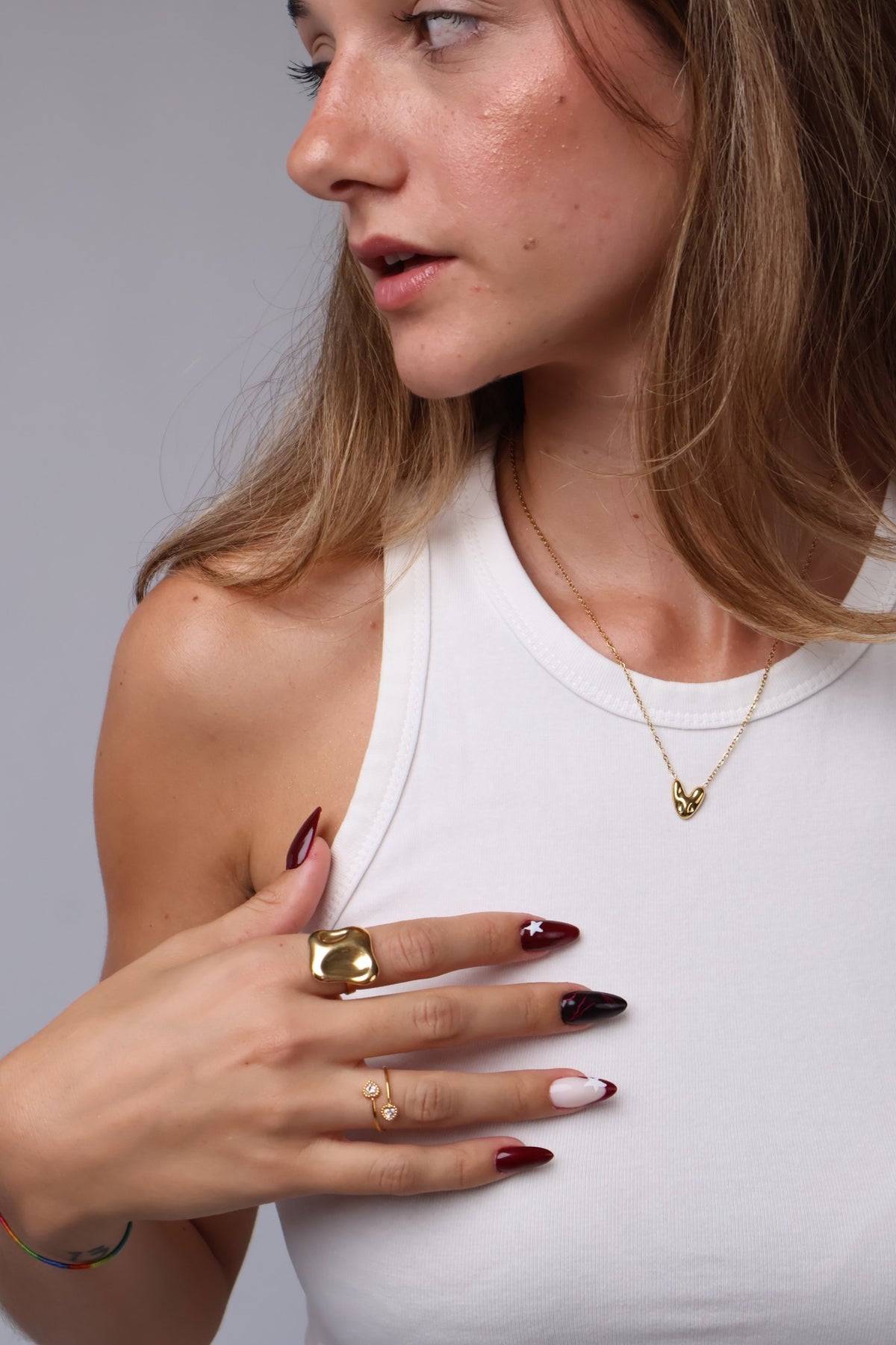 Anel Grande Aço Inoxidável Dourado